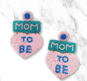 Beaded “Mom To Be” Statement Earrings – Baby Shower Jewelry - Image 5