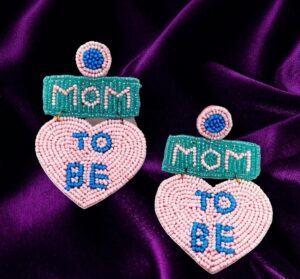 Beaded “Mom To Be” Statement Earrings – Baby Shower Jewelry - Image 6